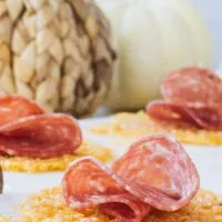 Parmesan Frico with Salami