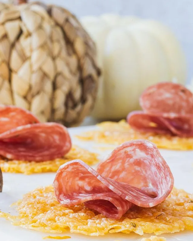 Parmesan Frico with Salami