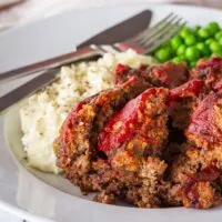 Meat Loaf with Cauli-Mash & Green Peas