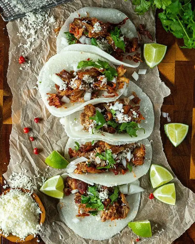 Slow Roasted Carnitas on Jicama Shell Tortillas