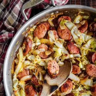 Smoked Kielbasa Sausage with ground mustard braised cabbage