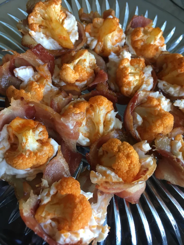 Buffalo Cauliflower Bacon Poppers