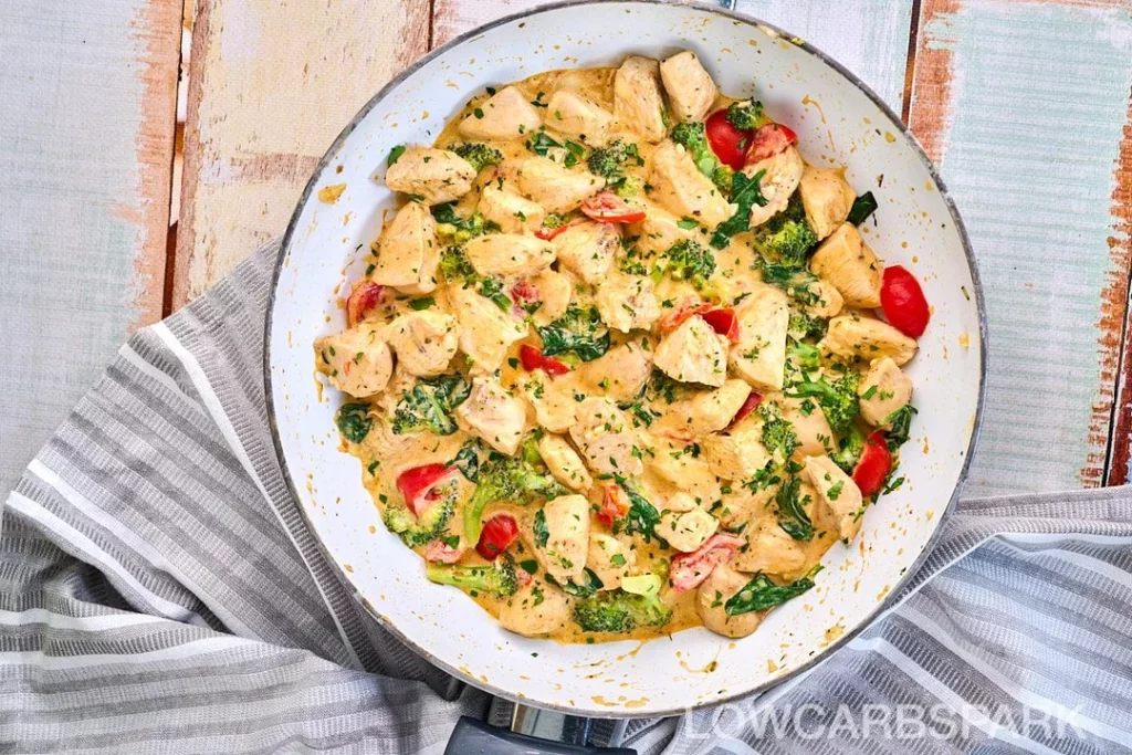 Garlic Chicken with Broccoli and Spinach