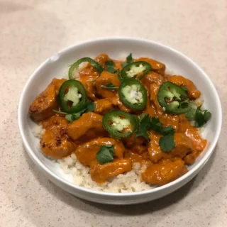 Keto Butter Chicken Over Cauliflower Rice