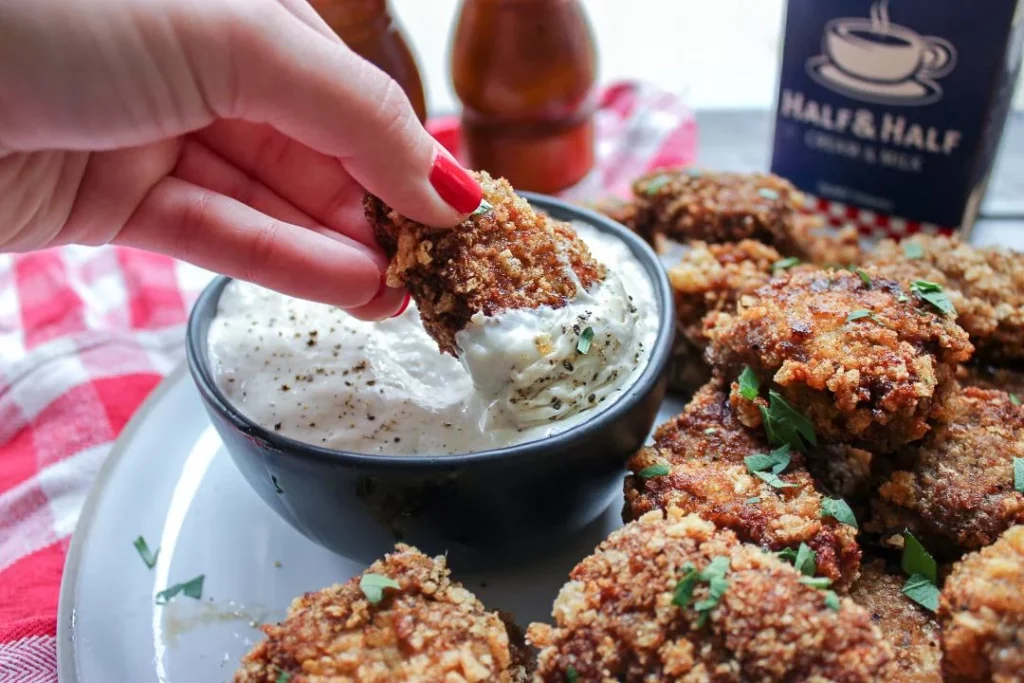 Keto Chicken Fried Steak Nuggets & Gravy