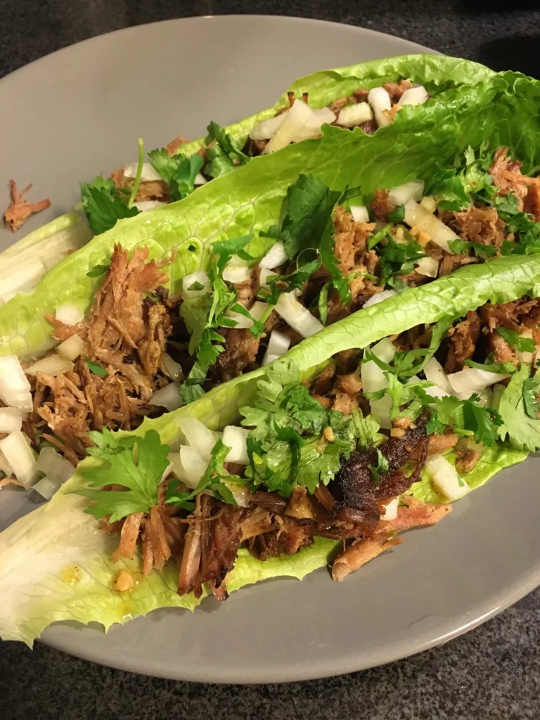 Pork Carnitas Lettuce Tacos