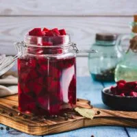 Pieces,Of,Fermented,Beets,In,A,Jar,And,Spices,On
