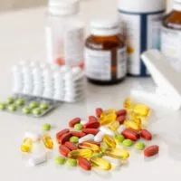 Medicine,Pills,,Drugs,In,Different,Colours,Arranged,On,A,White