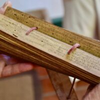 Beruwela,,Sri,Lanka,-,March,26,2018:,Ancient,Manuscript,On
